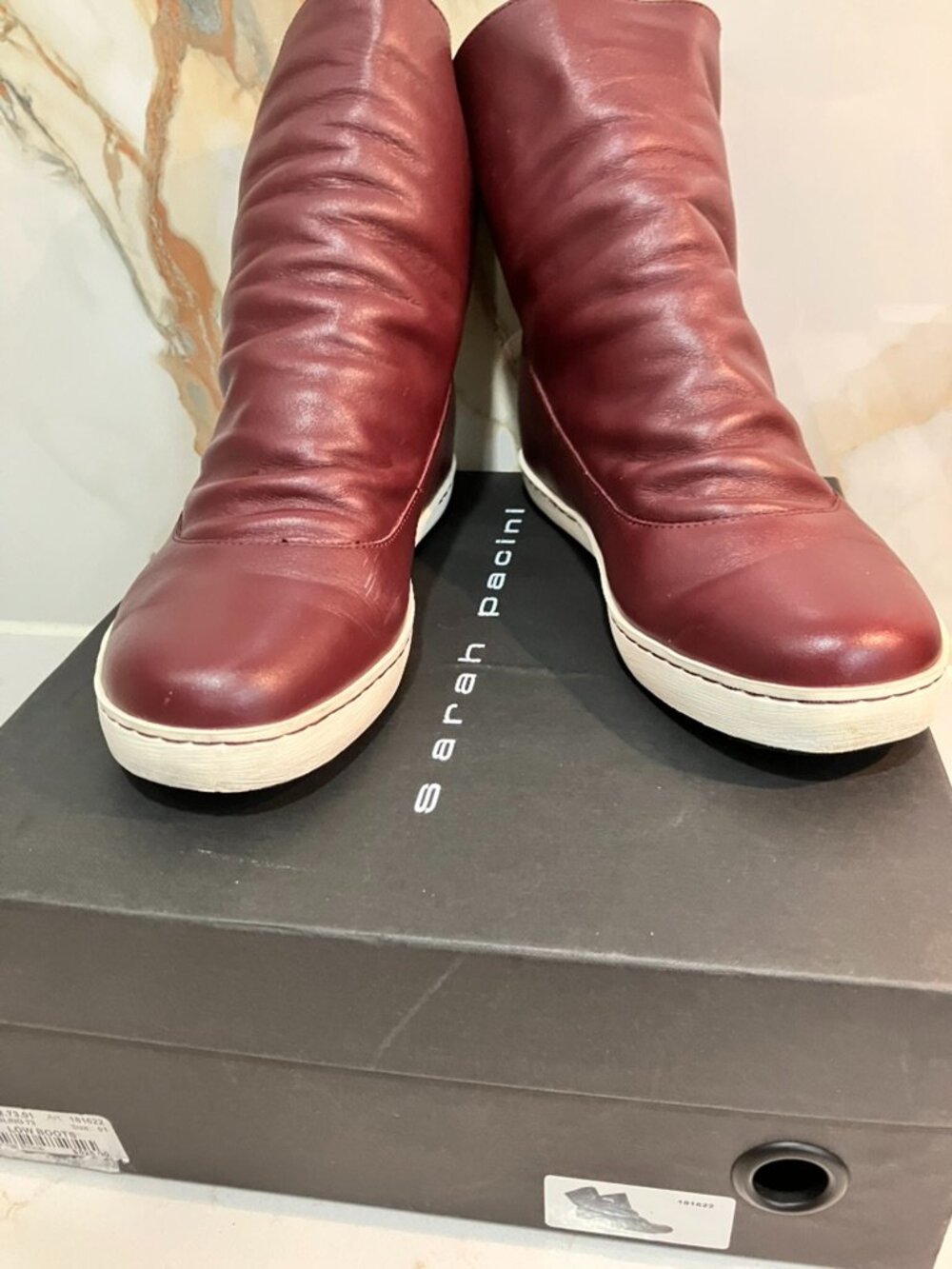 Sarah Pacini - Bottines / Low Boots Bourgogne "Suling" Cuir - Grandeur 38